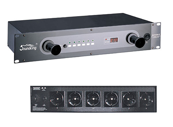 Фото Soundking AZ108E сетевой дистрибьютер, 6 каналов, общая нагрузка 20 А, индикатор входного напряжения, подсвеетка
