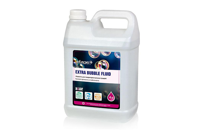 Фото Жидкость для генераторов мыльных пузырей STAGE4 - BUBBLE FLUID, 4L