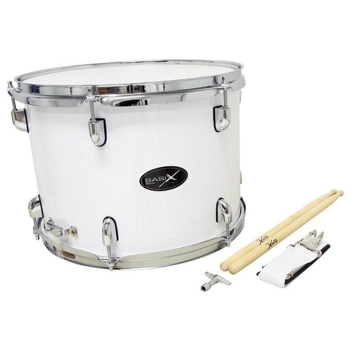 Барабан маршевый с ремнем и колотушкой, белый BASIX Marching Tenor Drum 14х10 в магазине Music-Hummer