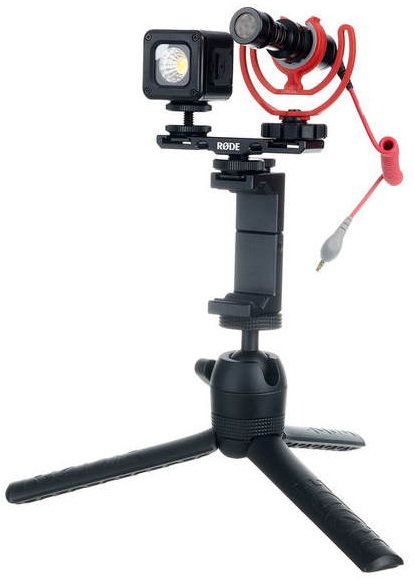 Комплект RODE Vlogger Kit Universal ORANGE c оранжевой меховой ветрозащитой в магазине Music-Hummer