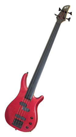 Бас гитара безладовая JET USB 590 цвет M.RD красный металлик в магазине Music-Hummer
