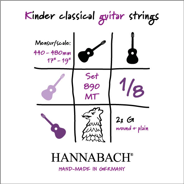 Комплект струн для классической гитары Hannabach 890MT18 Kinder Guitar Size в магазине Music-Hummer