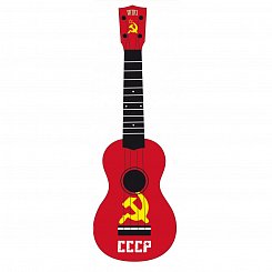 WIKI UK/REBEL/CCCP - гитара укулеле сопрано, липа, рисунок "флаг СССР", чехол в компл.