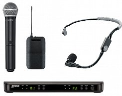 SHURE BLX1288E/SM35 M17 662-686 MHz двухканальная радиосистема с головным микрофоном SM35 и ручным передатчиком SM58