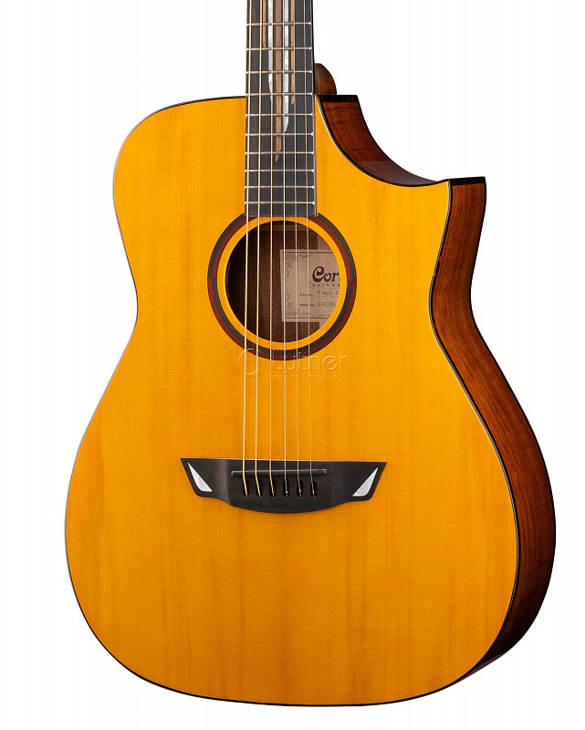 Luxe-WCASE-NAT Электро-акустическая гитара, с вырезом, цвет натуральный, с чехлом, Cort в магазине Music-Hummer