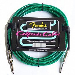 FENDER 10' CALIFORNIA CABLE SURF GREEN инструментальный кабель, 3 м, бескислородная медь, цвет зеленый