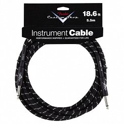 FENDER CUSTOM SHOP 18.6' INSTRUMENT CABLE BLACK TWEED инструментальный кабель, 5,5 м