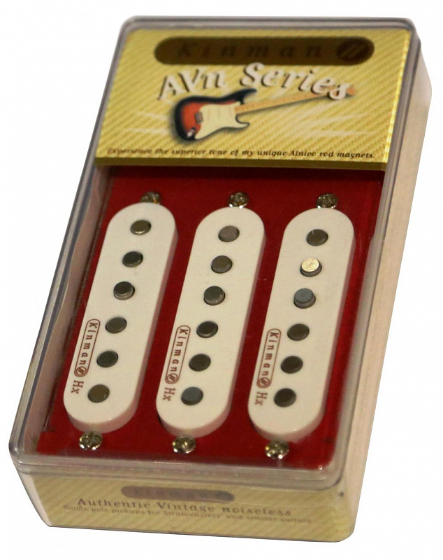 Kinman The Scoop Set  комплект звукоснимателей для Stratocaster белые крышки в магазине Music-Hummer