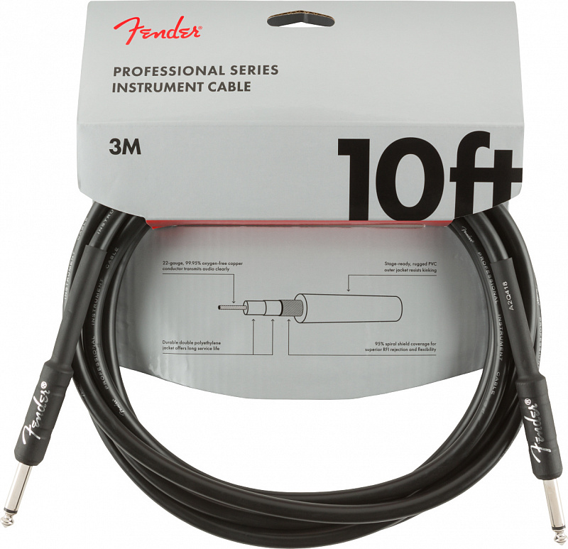 Инструментальный кабель FENDER FENDER 10` INST CABLE BLK в магазине Music-Hummer