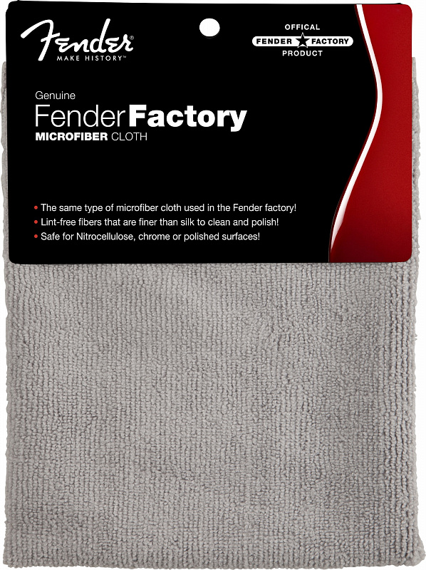 FENDER® FACTORY MICROFIBER CLOTH GRAY Полировочная салфетка в магазине Music-Hummer