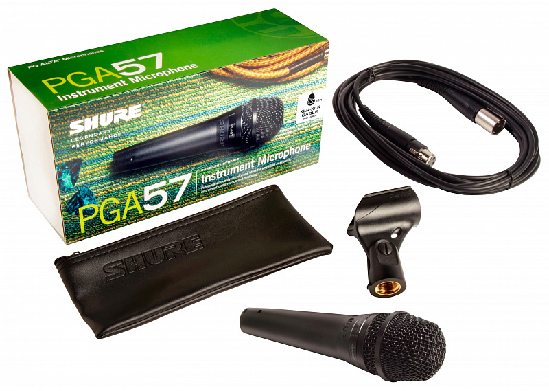 SHURE PGA57-XLR кардиоидный инструментальный микрофон c выключателем, с кабелем XLR -XLR в магазине Music-Hummer