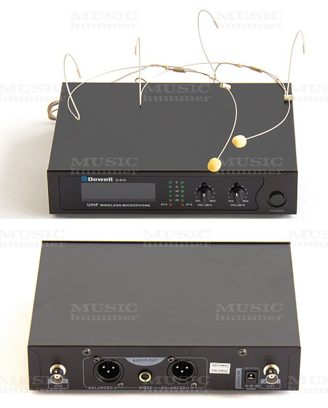 Dewell D 910 HT2 радиосистема с двумя головными микрофонами в магазине Music-Hummer