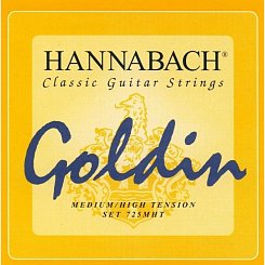 Комплект струн для классической гитары, карбон/голдин Hannabach 725MHT GOLDIN
