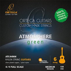 Комплект струн для классической гитары Ortega ATG44NM Atmosphere Green