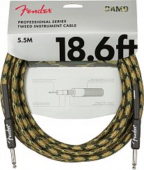 FENDER Professional Series Instrument Cable Straight/Straight 18.6` Woodland Camo