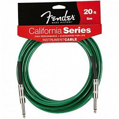 FENDER 20' CALIFORNIA INSTRUMENT CABLE SURF GREEN инструментальный кабель 
