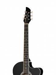 Акустическая гитара, с вырезом, черная Caraya C931-BK