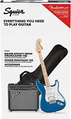 Электрогитара в комплекте FENDER SQUIER Affinity 2021 Stratocaster HSS Pack MN Lake Placid Blue