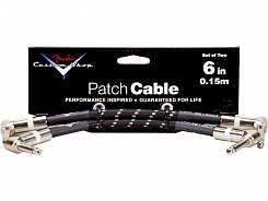 FENDER CUSTOM SHOP 6'' PATCH CABLE 2 PACK BLACK TWEED коммутационный кабель (упаковка 2 шт)