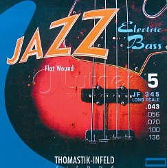 Комплект струн Thomastik JF345 Jazz Flat Wound для 5-струнной бас-гитары