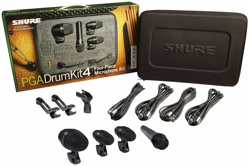 SHURE PGADRUMKIT4 набор микрофонов для ударных, включает 1 PGA52, 2 PGA56s и 1 PGA 57 в магазине Music-Hummer
