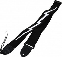 FENDER 2.5' NYLON LIGHTNING BOLT STRAP BLACK ремень для гитары, цвет черный, рисунок молния